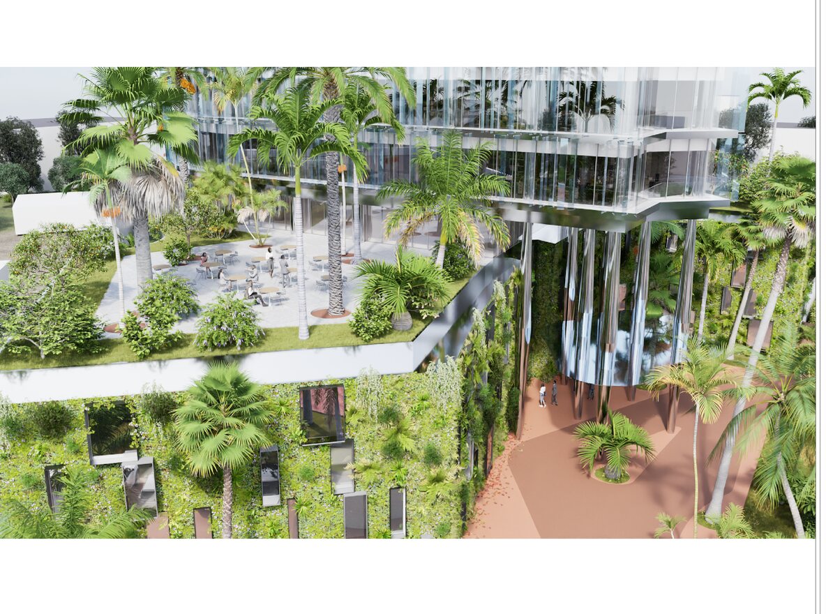 Vue aérienne des jardins suspendus